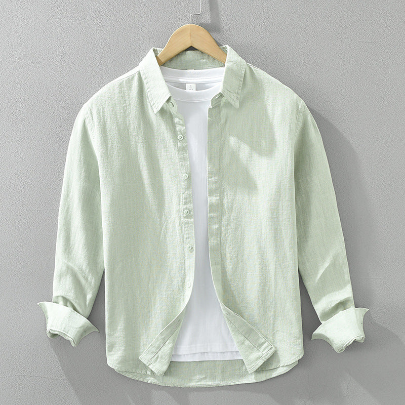 Men's Long Sleeve Casual Linen Blend Japanese Shirt