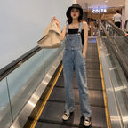 Women's Jeans With Wide Leg Suspenders