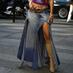 Women's Gradient Retro Denim Skirt
