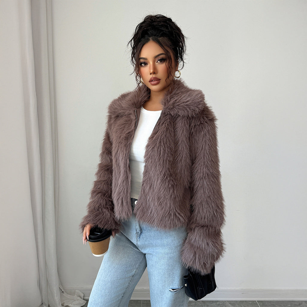 Women's Fluffy Long-sleeved Jacket