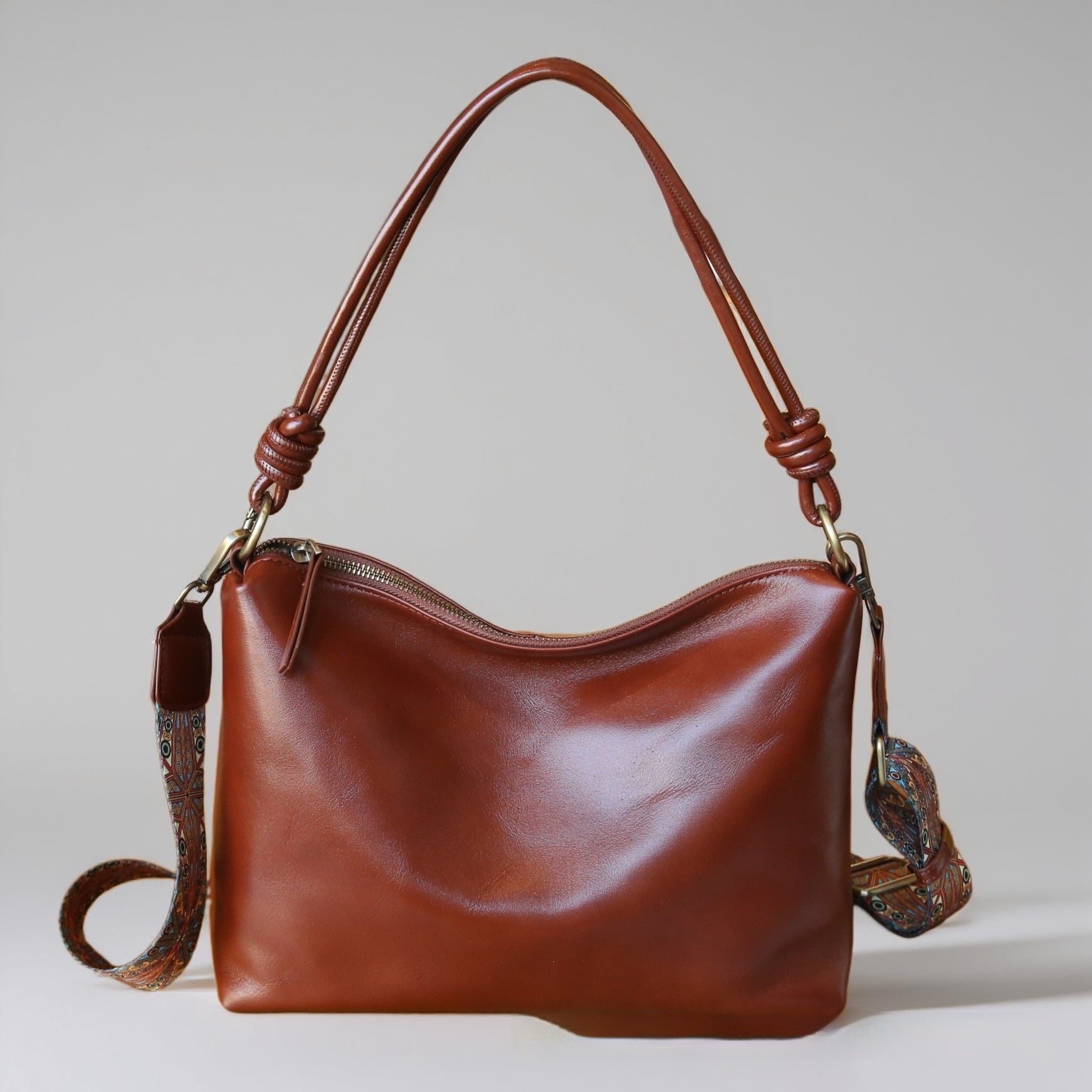 Women's Genuine Leather Double Strapped Bag