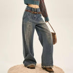 Women's Loose Wide-leg Gradient Vintage Jeans