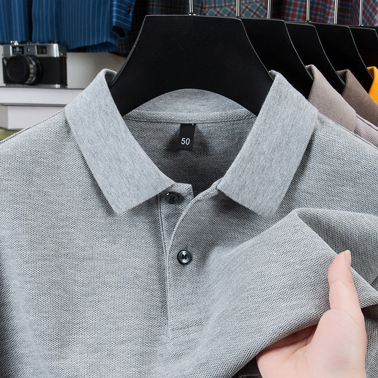 Men's Mercerized Polo Collar Short Sleeve T-Shirt