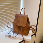 Women's Retro Brown Drawstring Shoulder Bag