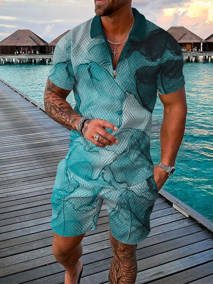 Men's 140 Mesh Icy Cool Polo Shirt And Short Set