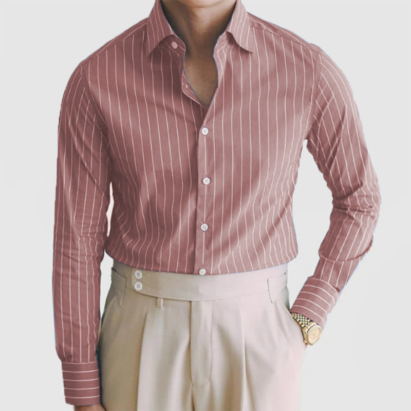 Men's Striped Long Sleeve Shirt