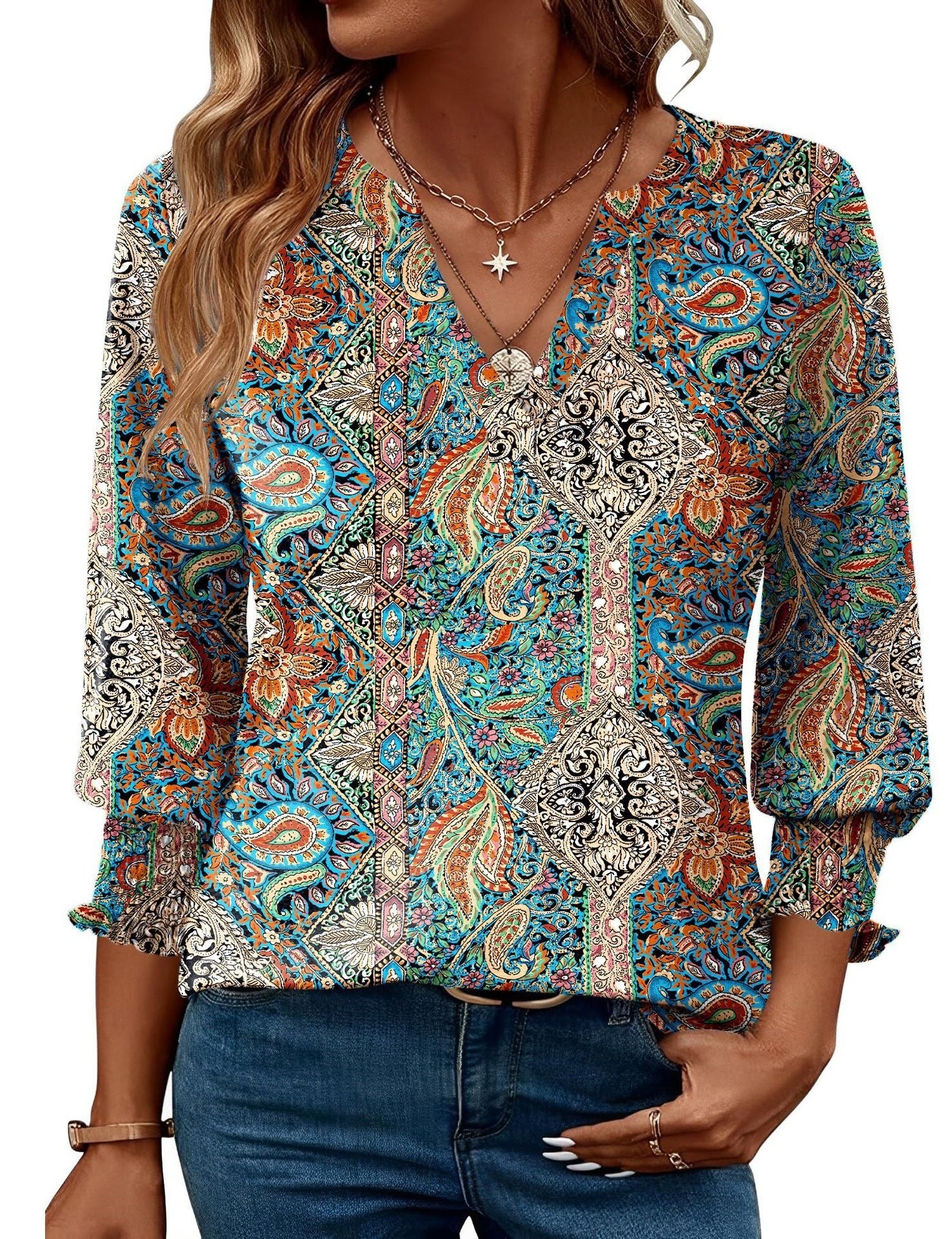 Women's Patterned Full Sleeve Top