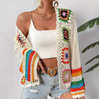 Women's Plaid Crocheted Handmade Top