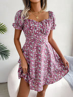 Women's Ruffled Floral Mini Dress