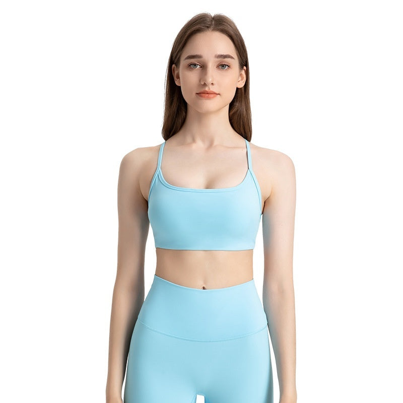 Women's Thin Strapped Chest Padded Shockproof Yoga Bra