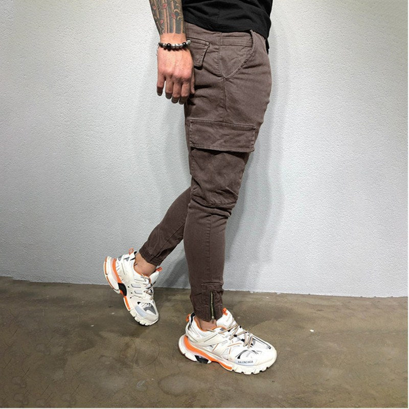 Men's Drawstring Zip Woven Pants