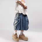 Men's Loose Cargo Denim Shorts
