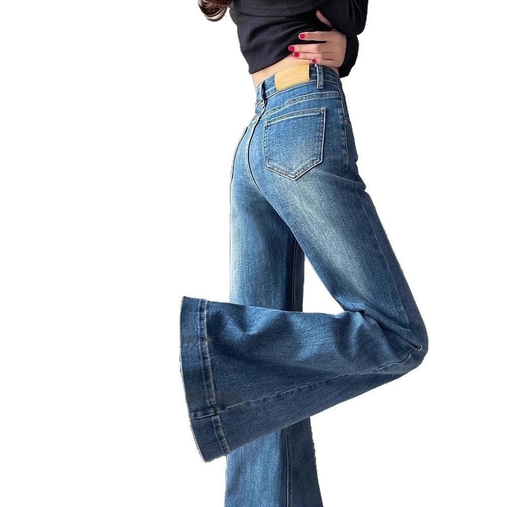Women's Washed Wide-leg Skinny Jeans
