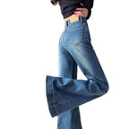 Women's Washed Wide-leg Skinny Jeans