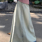 Women's Washed Distressed Denim Skirt