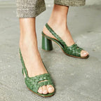 Women's Sleek Braided Heeled Sandals