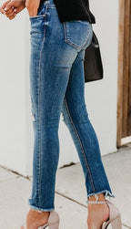 Women's Skinny Torn Look Jeans