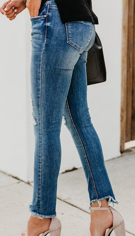Women's Skinny Torn Look Jeans