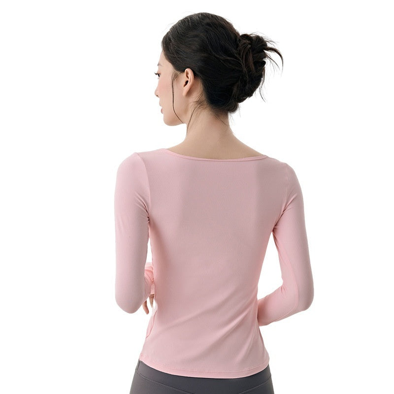 Women's High Elastic Long Sleeve Slim Fit Yoga Top
