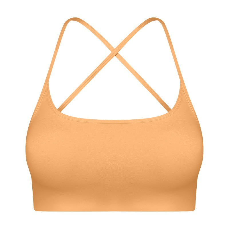 Women's Thin Strapped Chest Padded Shockproof Yoga Bra