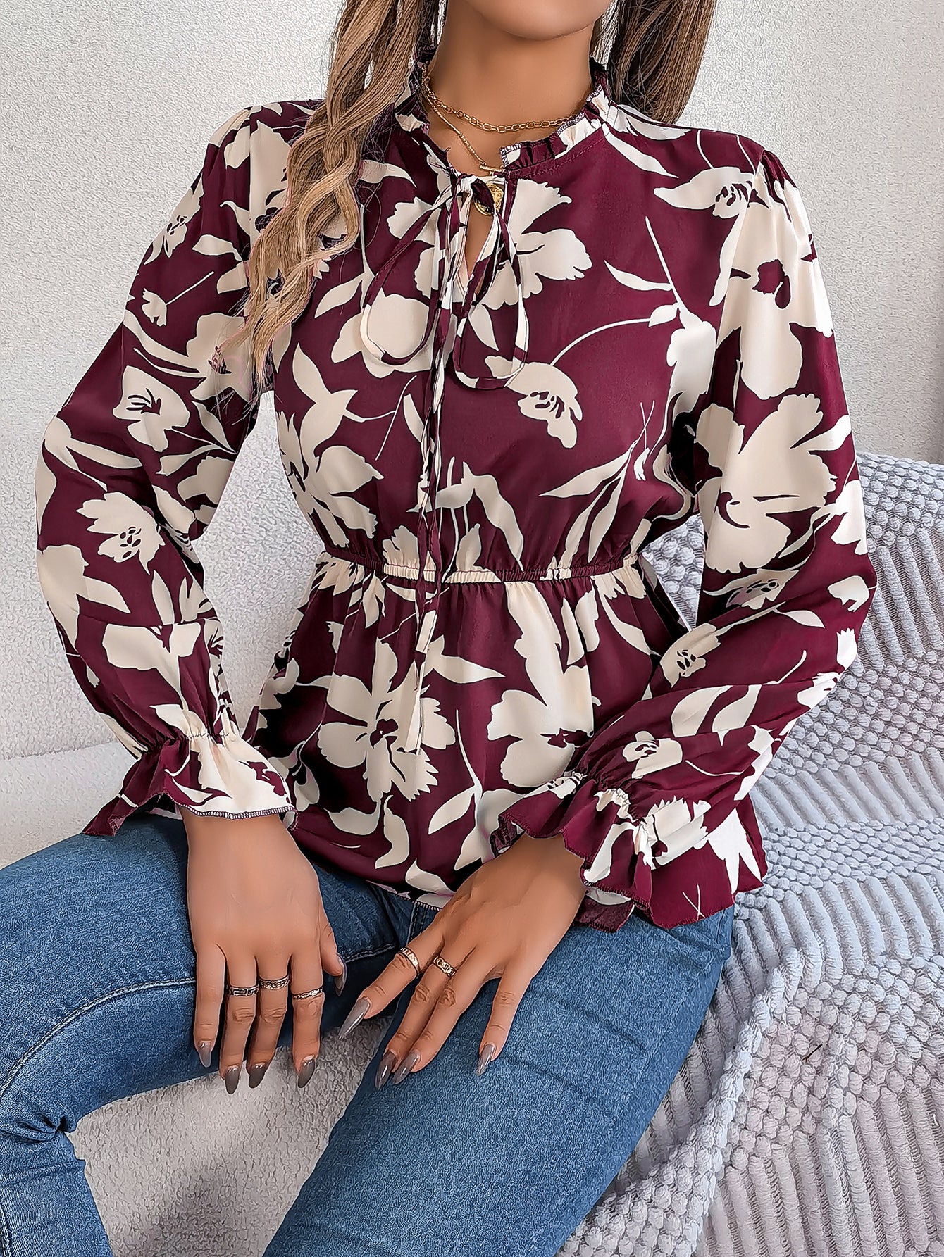 Women's Floral Long Sleeve Top