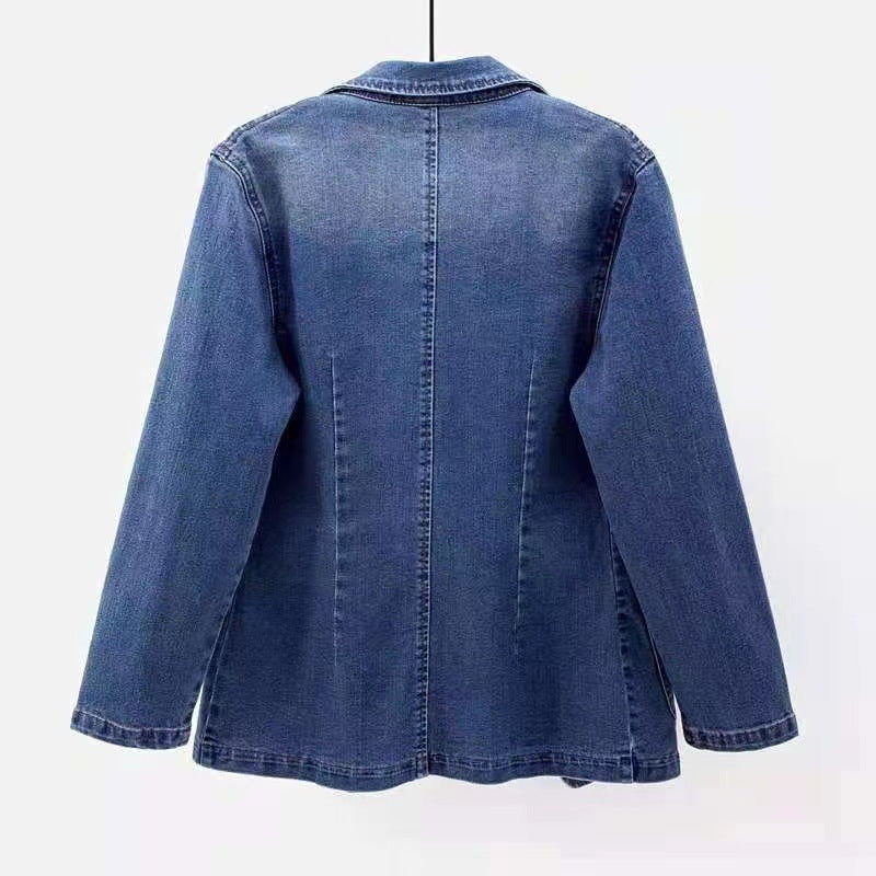 Women's Single Buttoned Denim Coat