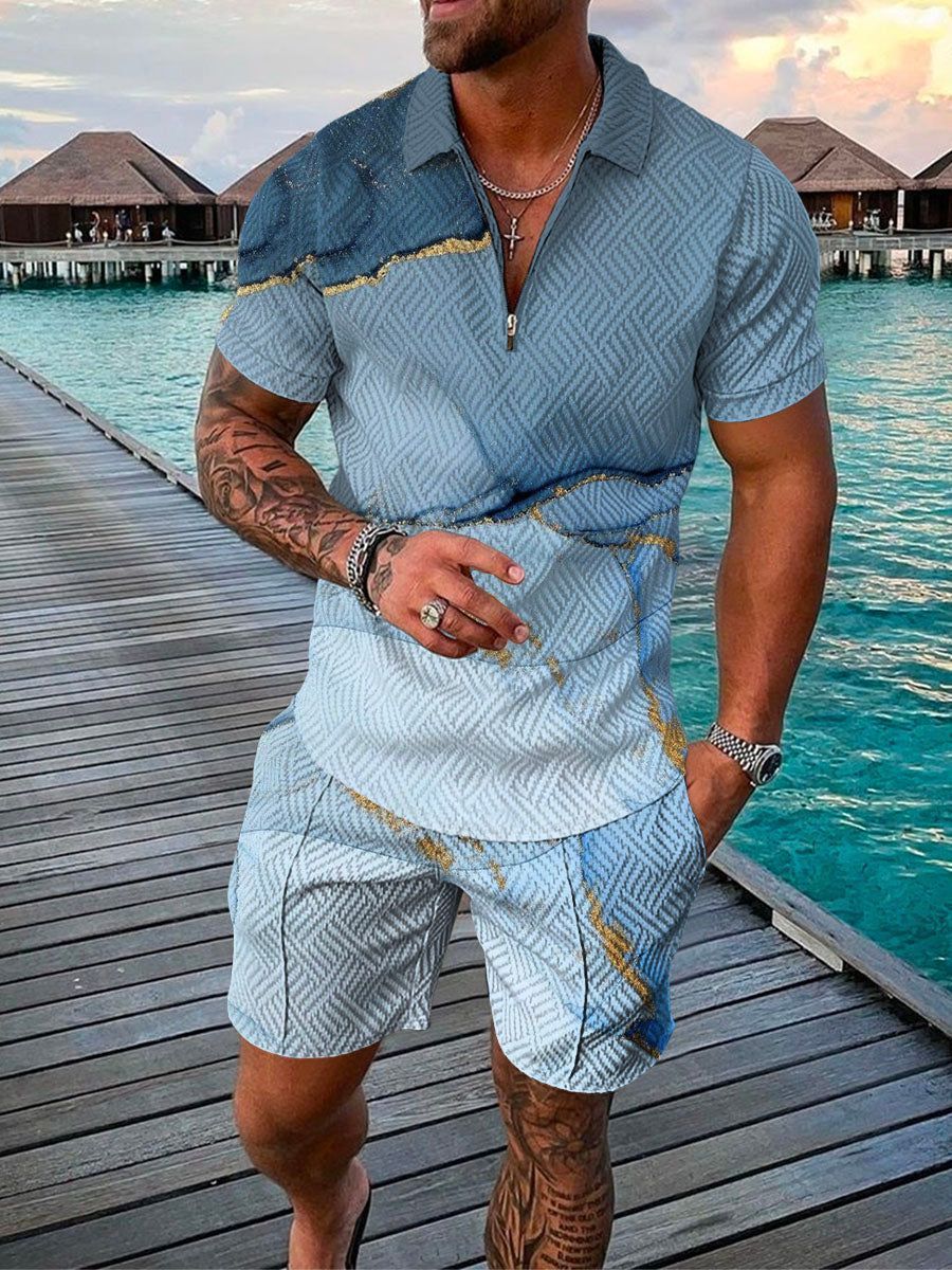 Men's 140 Mesh Icy Cool Polo Shirt And Short Set