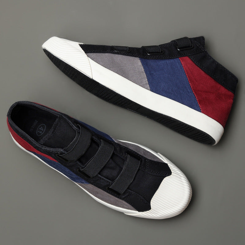 Worn Out Color Blocking Casual Shoes