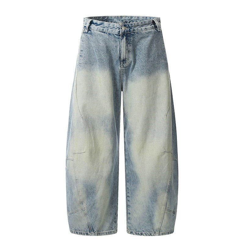 Women's Washed Distressed Baggy Machete Jeans
