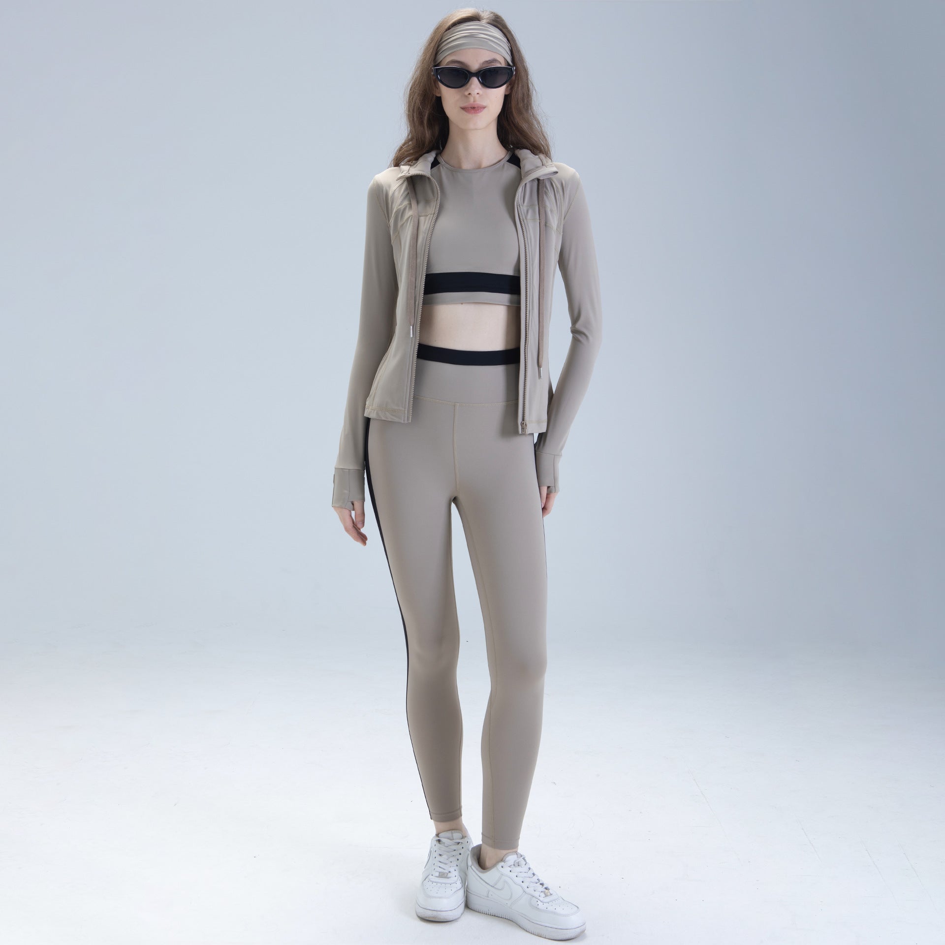 Women's Quick-Drying Long-Sleeve Running Top And Pants Set