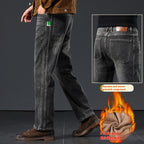 Men's Straight Loose Fleece Padded Jeans
