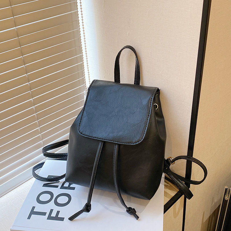 Women's Retro Brown Drawstring Shoulder Bag