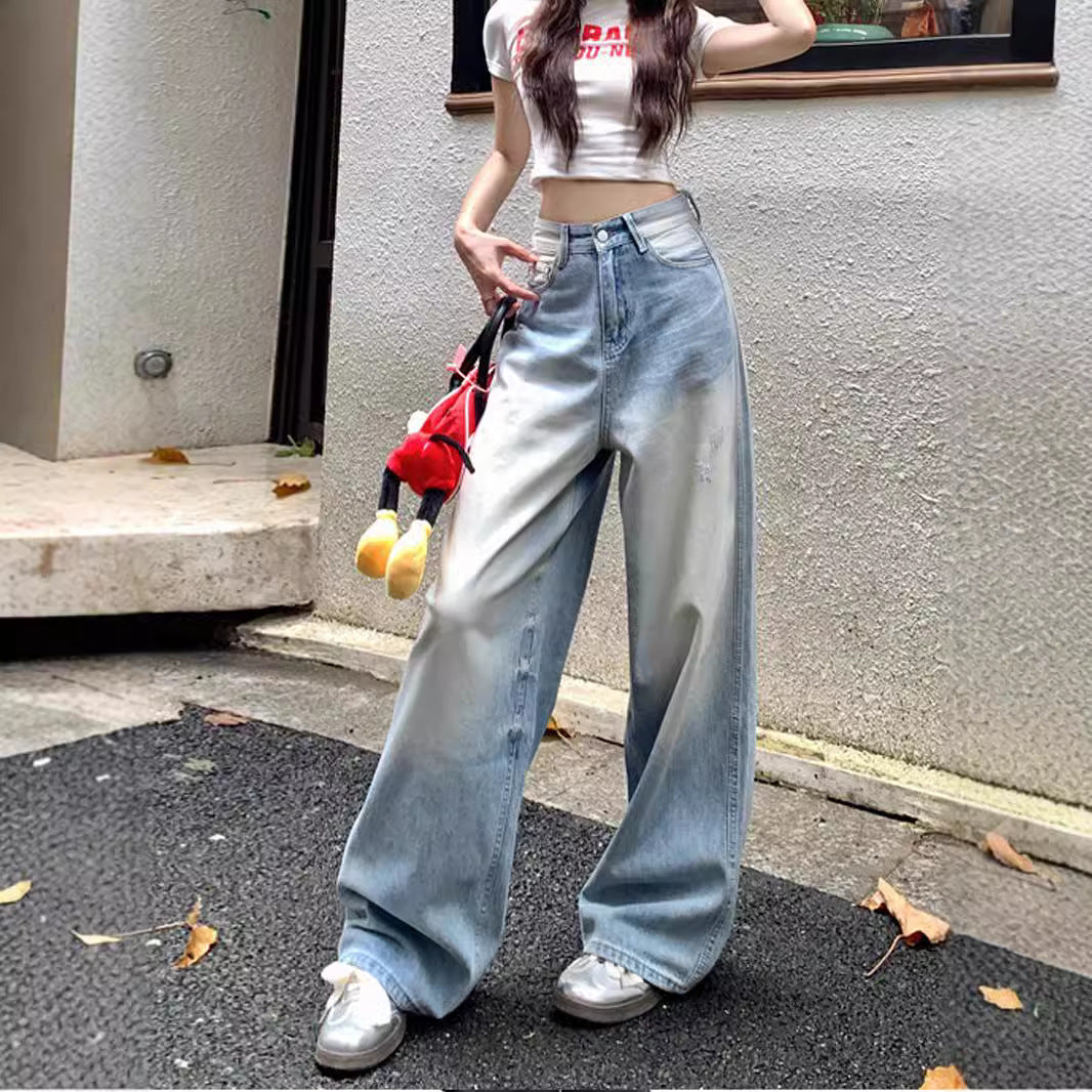 Women's American-style Retro Wide Leg Loose Jeans