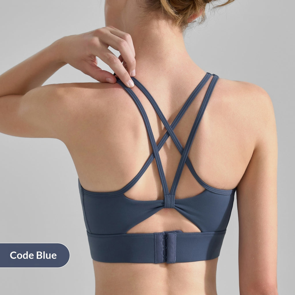 Women's U-neck Tie-up Thickened Yoga Butterfly Fitness Top