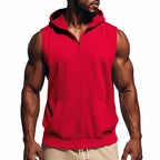 Men's Sports Training Zip-Up Sleeveless Vest