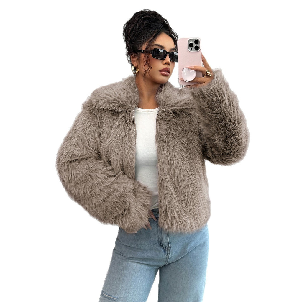 Women's Fluffy Long-sleeved Jacket