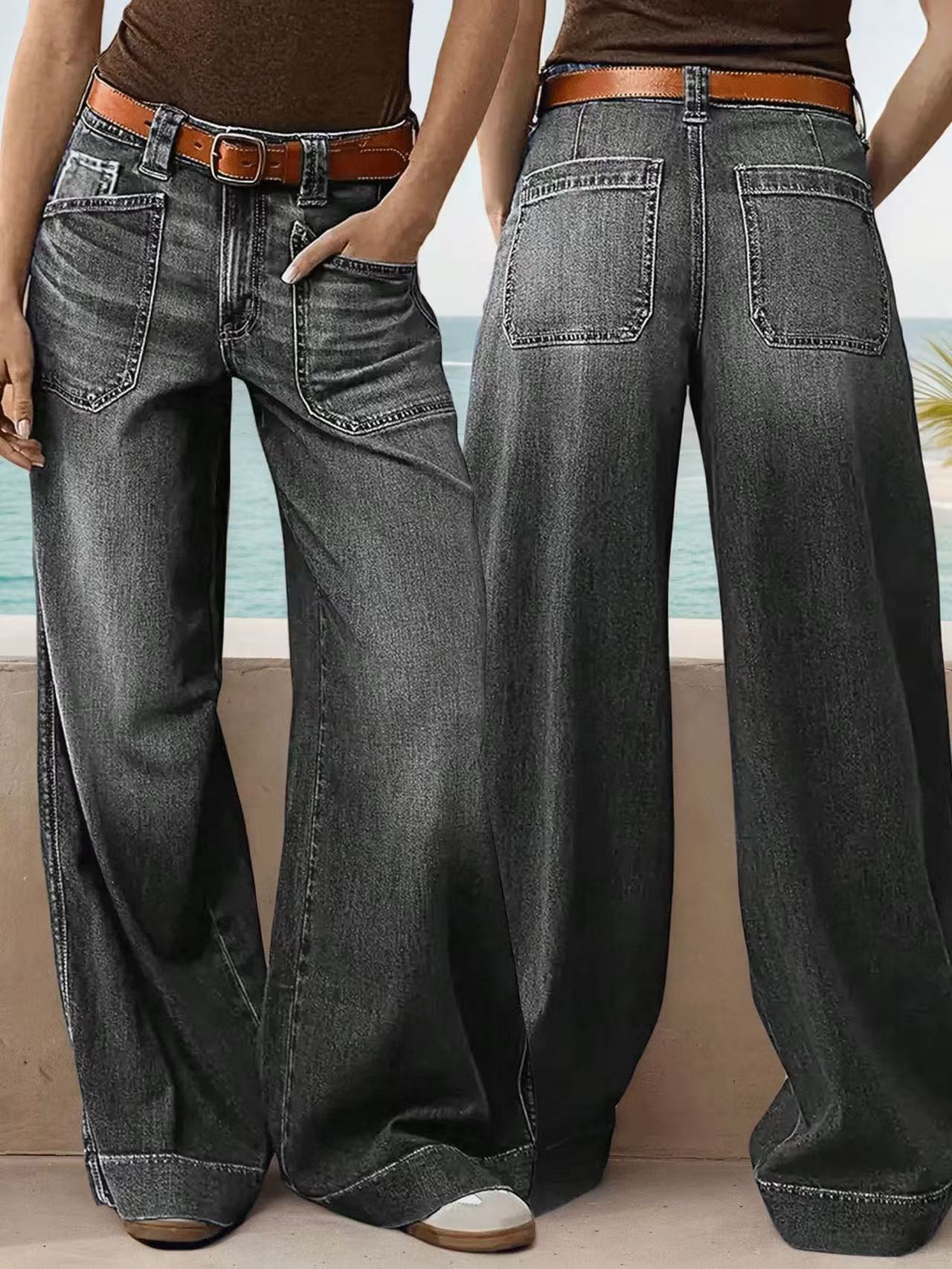 Women's Loose Wide-leg Straight Jeans
