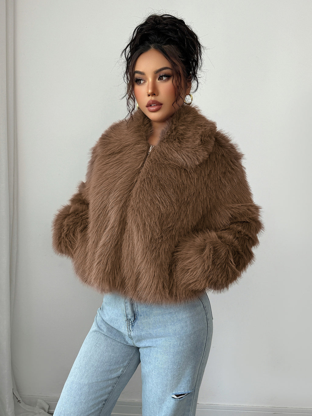 Women's Fluffy Long-sleeved Jacket