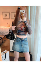 Women's Retro Denim High Waist Hip Skirt