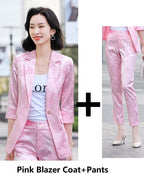 Women's Printed Satin Business Suit