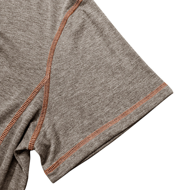 Short Sleeve Henley Shirt Men's Round Neck T-shirt