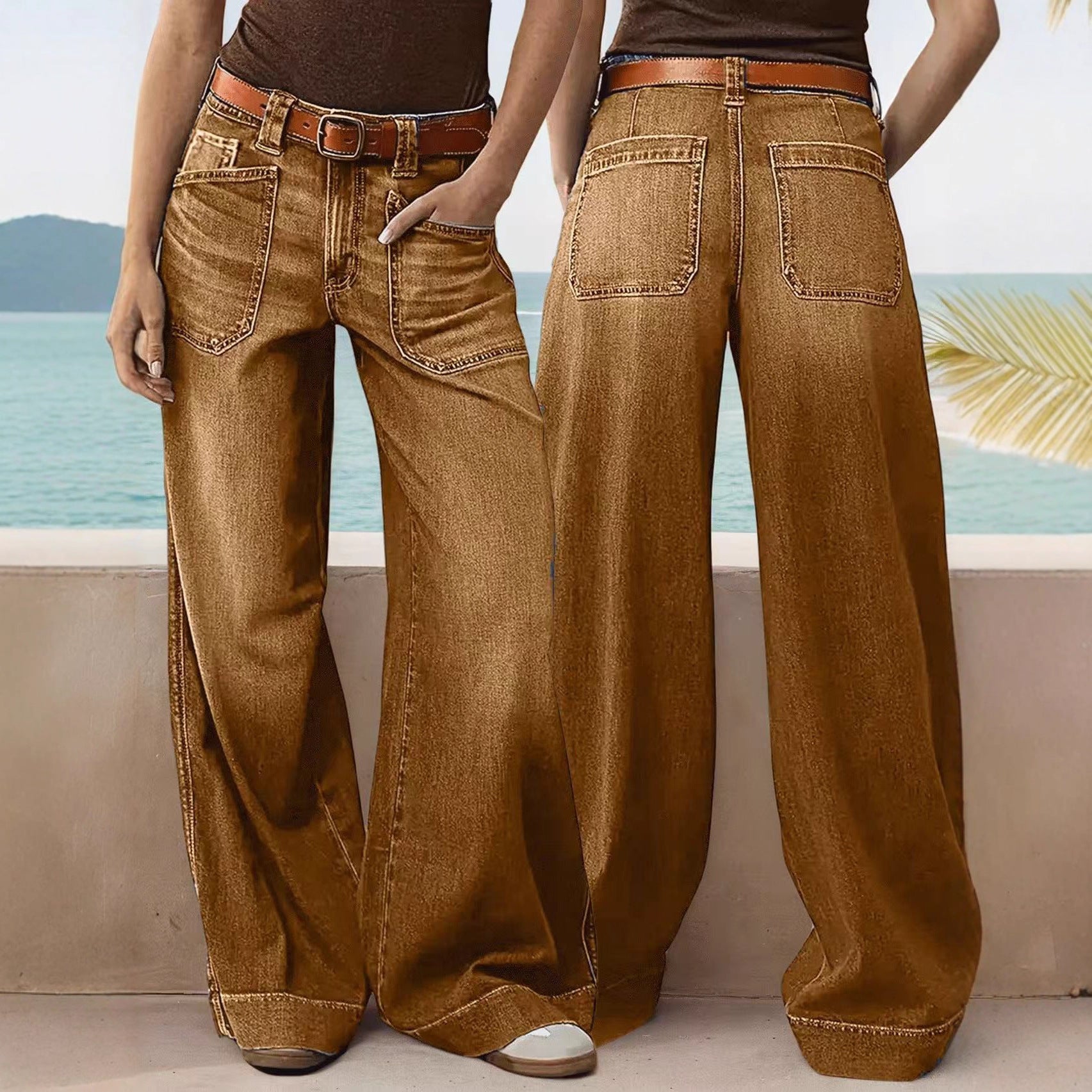 Women's Loose Wide-leg Straight Jeans