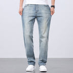 Men's Relaxed Washed And Faded Straight Jeans