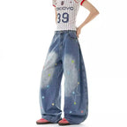 Men's Washed Vintage Embroidered Jeans