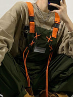 Loose Straight Suspender Pants