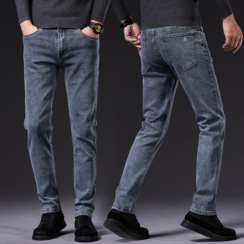 Men's Slim Fit Elastic Straight Jeans