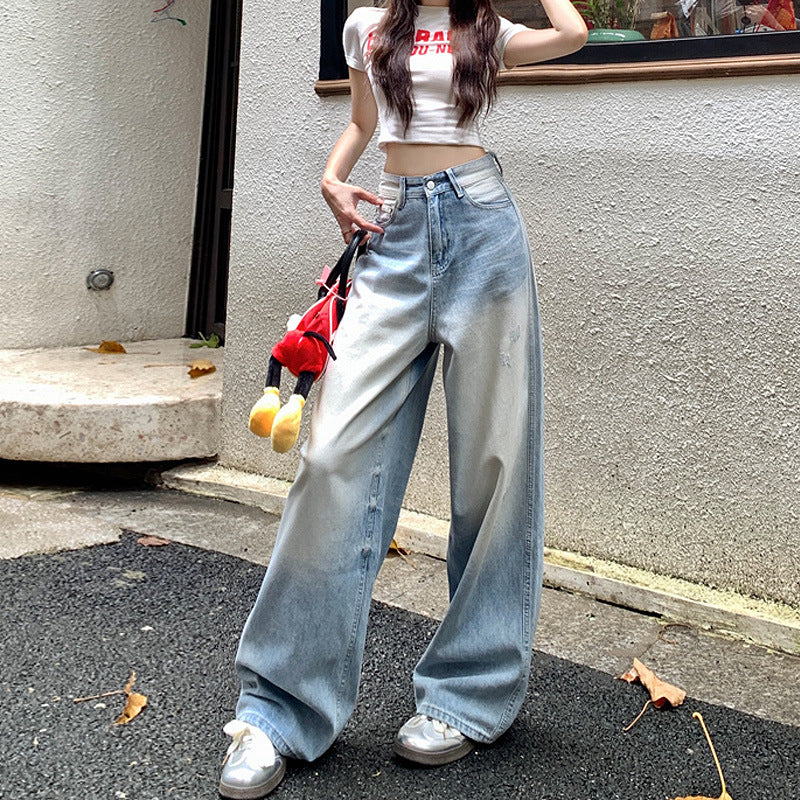 Women's American-style Retro Wide Leg Loose Jeans