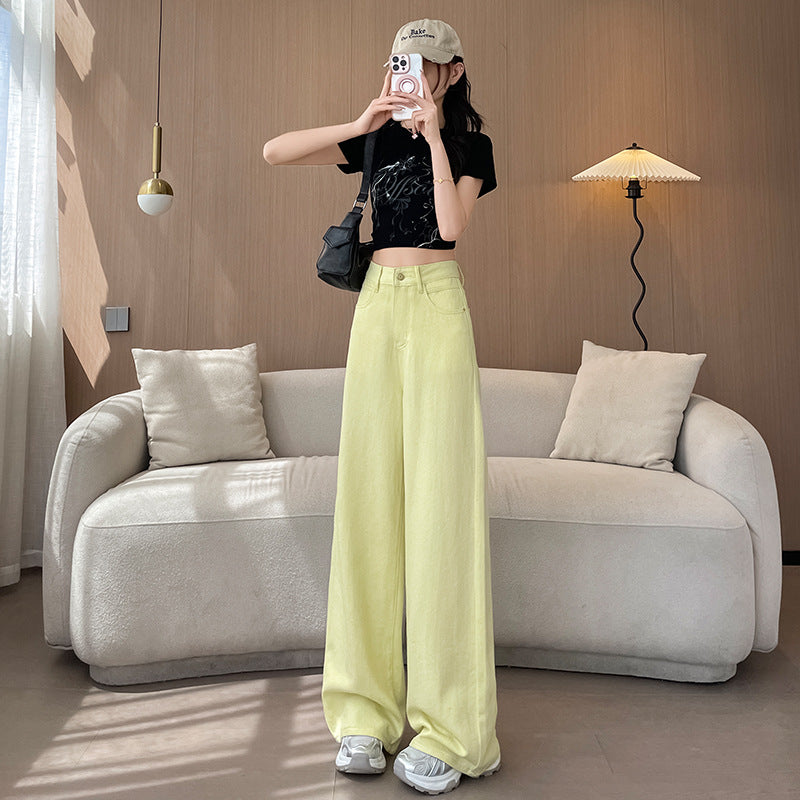 Women's High-Waist Retro High Street Wide Leg Trousers