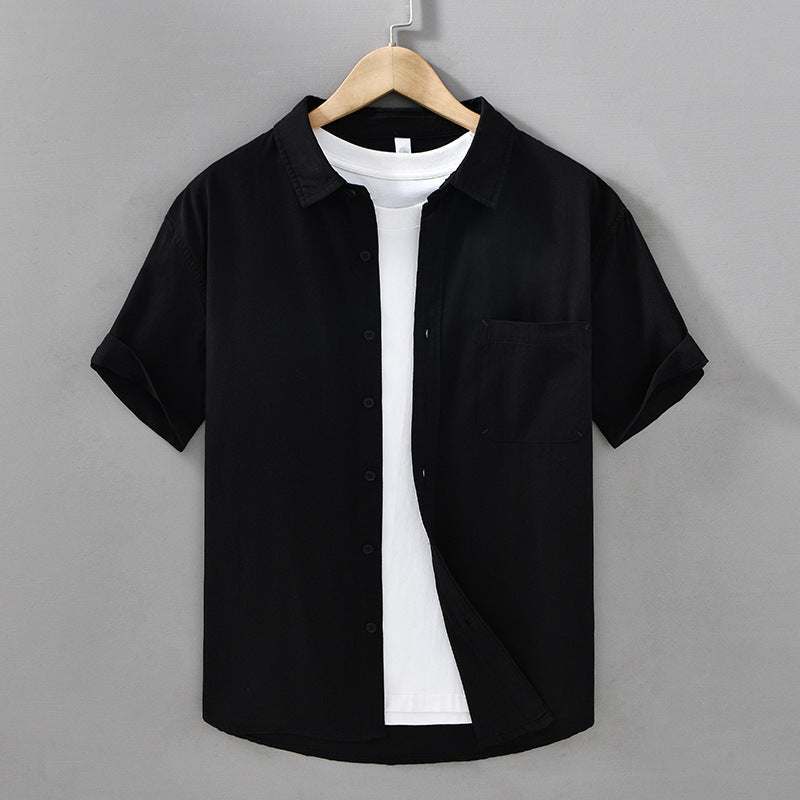 Men's Short-sleeved Cotton Shirt
