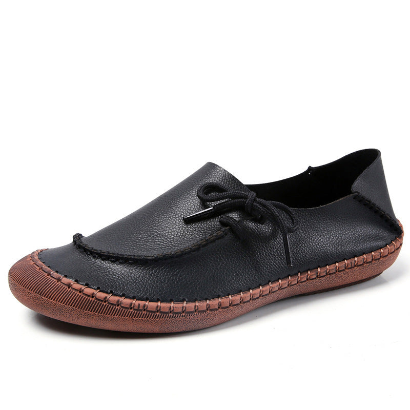 New Style Plus Size Women's Shoes Two Wear Leather Flat Casual Shoes